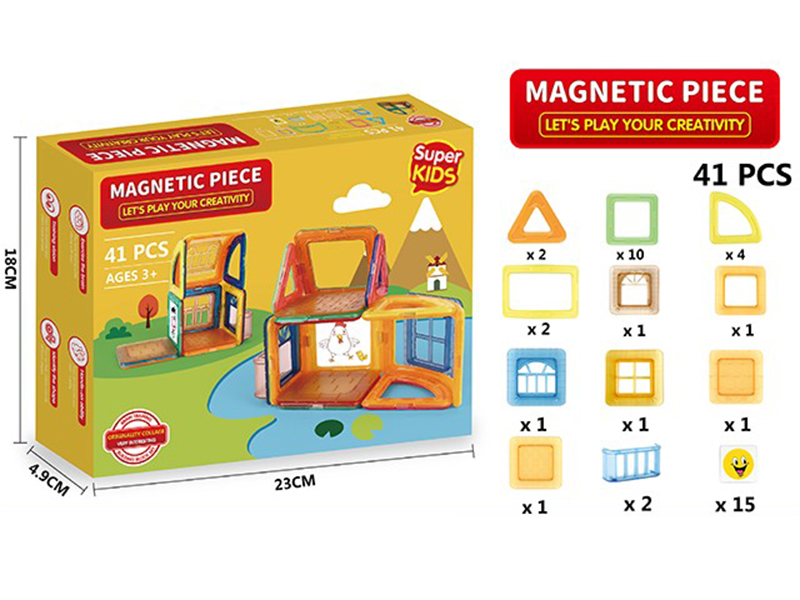 Solid Color Magnetic Tiles Building Blocks 41pcs