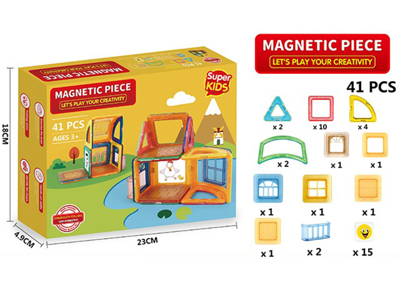 Transparent Magnetic Tiles Building Blocks 41pcs