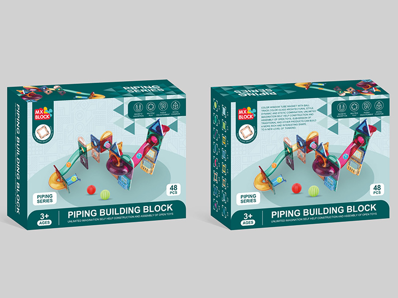 Colorful Magnetic Tiles Piping Building Blocks 48pcs