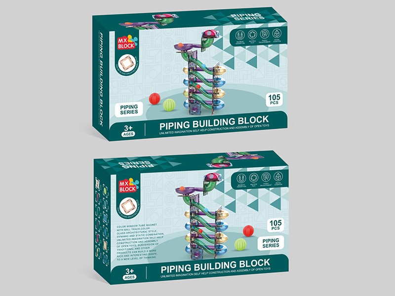 Colorful Magnetic Tiles Piping Building Blocks 105pcs