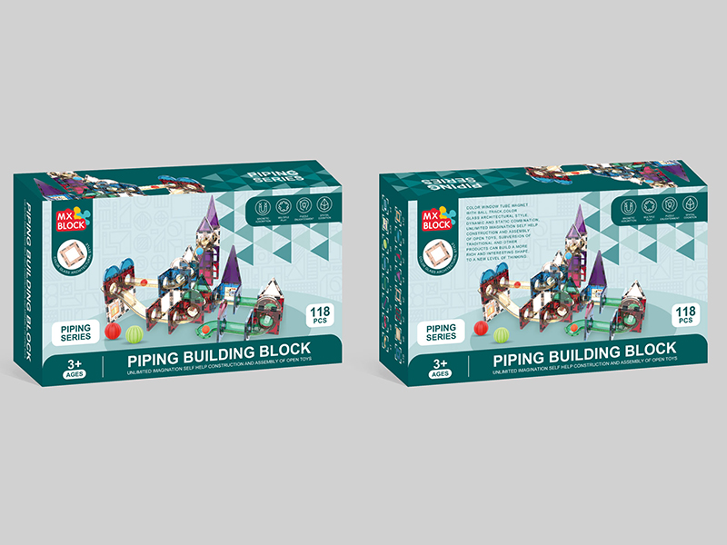 Colorful Magnetic Tiles Piping Building Blocks 118pcs