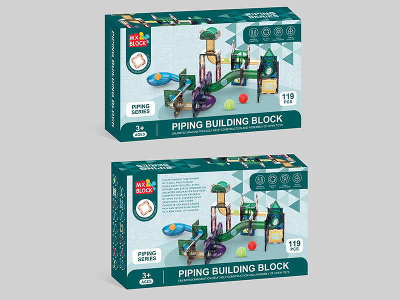 Colorful Magnetic Tiles Piping Building Blocks 119pcs