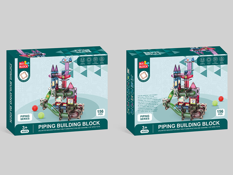 Colorful Magnetic Tiles Piping Building Blocks 156pcs