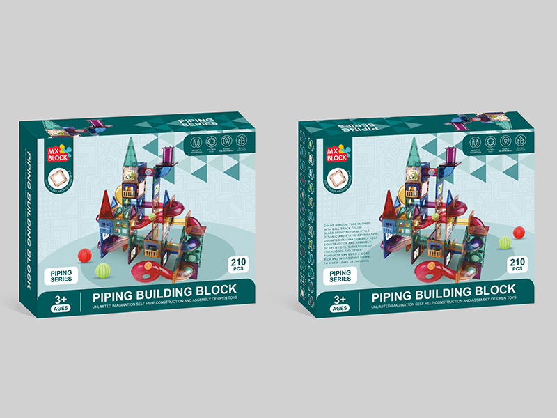 Colorful Magnetic Tiles Piping Building Blocks 210pcs