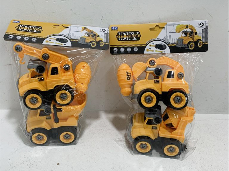 DIY Assembling Engineering Truck(2 Cars)