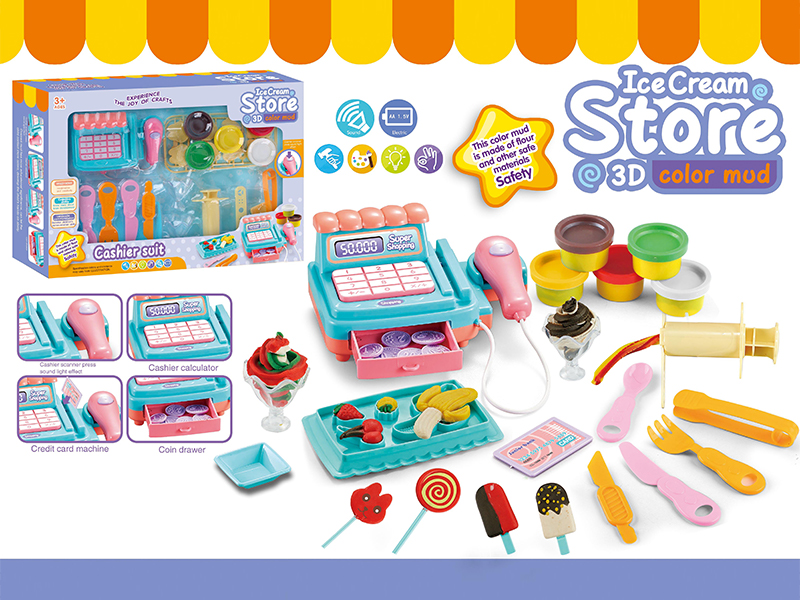 Colored Mud Of Ice Cream Shop