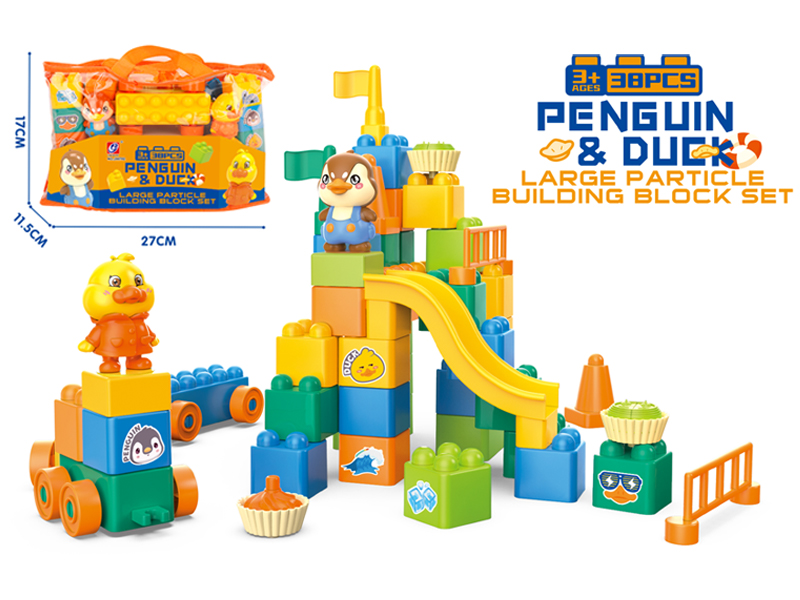 38Pcs Penguin Duck Series Building Blocks