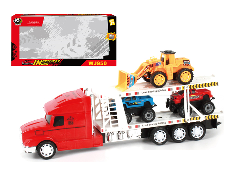 Friction Tractor With 2 Pickup Trucks+1 Engineering Vehicle