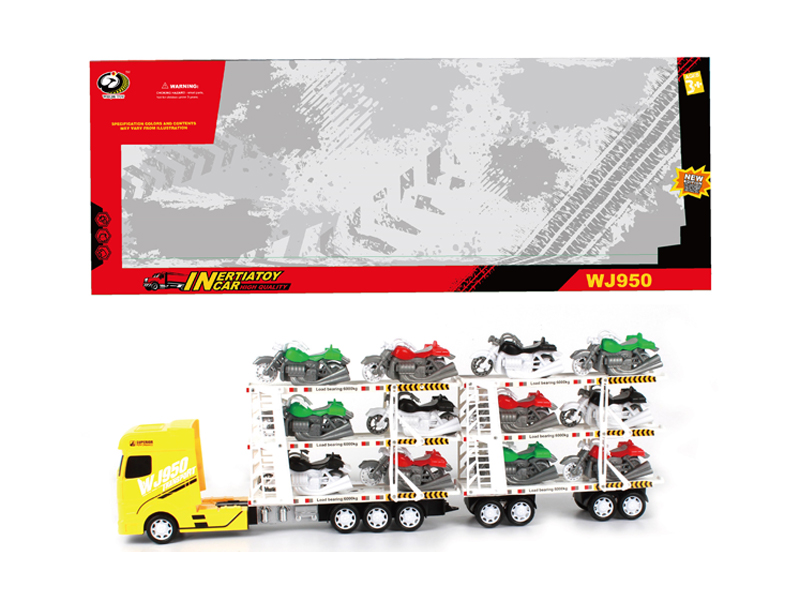 Friction Car With 12 Harley Motorcycles