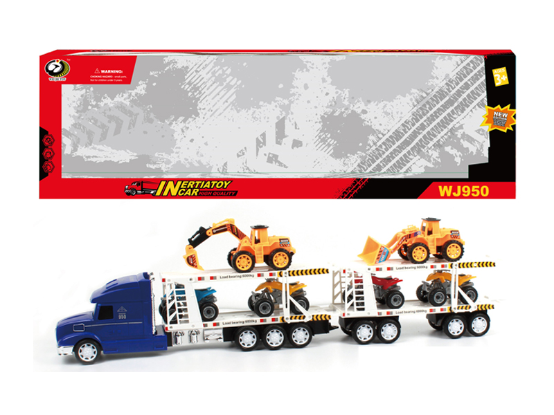 Friction Tractor With 4 Beach Motorcycles+2 Engineering Vehicles