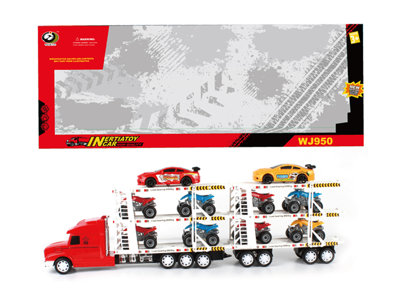 Friction Tractor With 8 Beach Motorcycles+2 Racing Cars