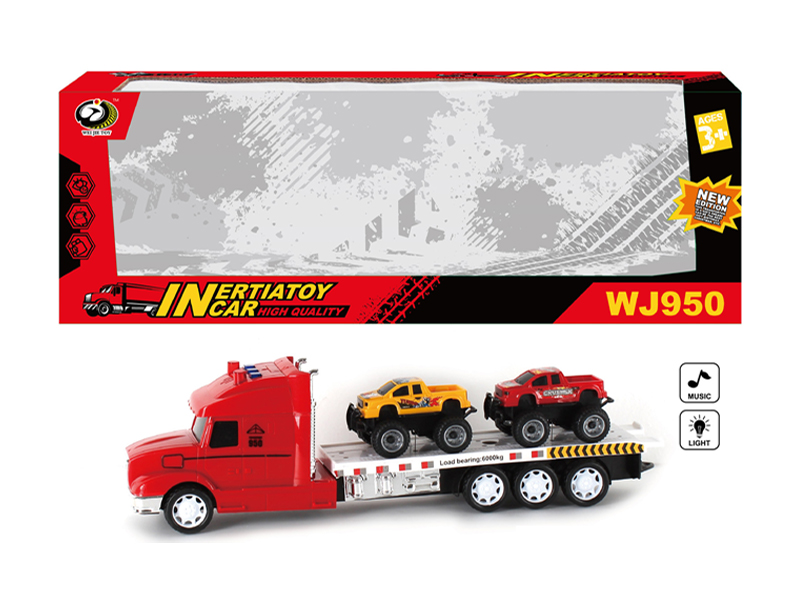 Friction Tractor With 2 Pickup Trucks