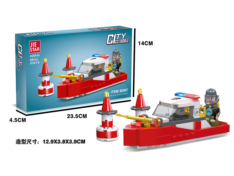 85PCS Fire Boat Building Blocks
