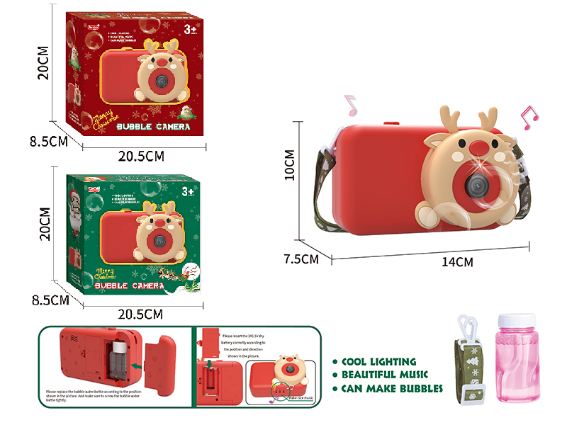 Christmas Elk Bubble Camera(Light & Music)