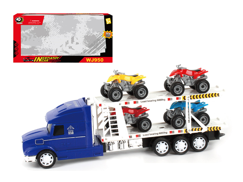 Friction Tractor With 4 Beach Motorcycles
