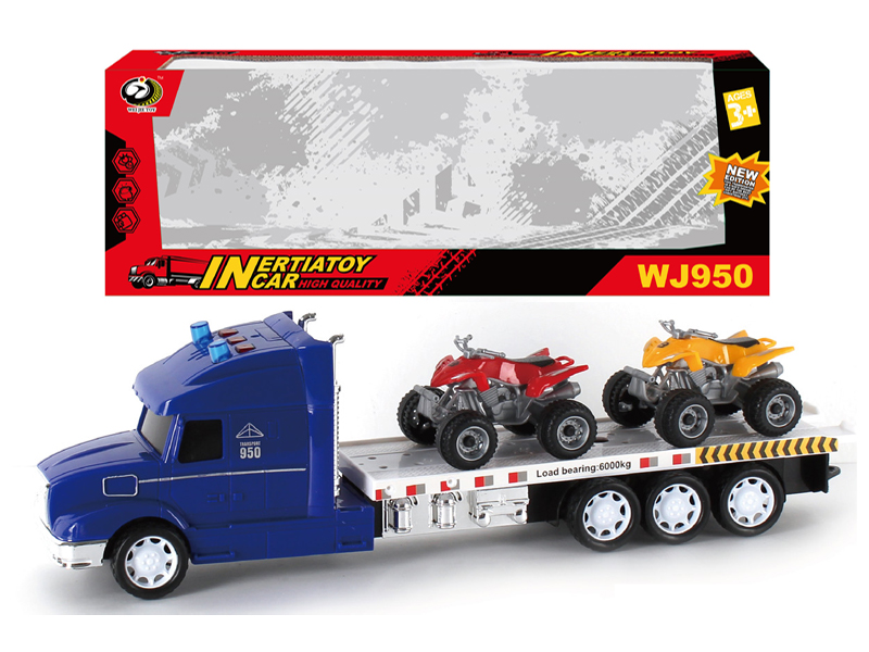 Friction Tractor With 2 Pickup Trucks