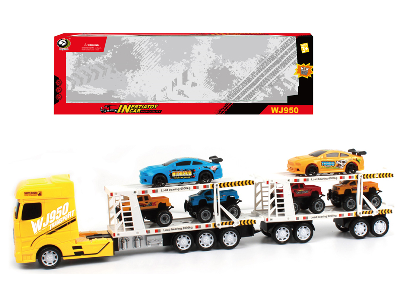 Friction Car With 4 Pickups+2 Racing Cars