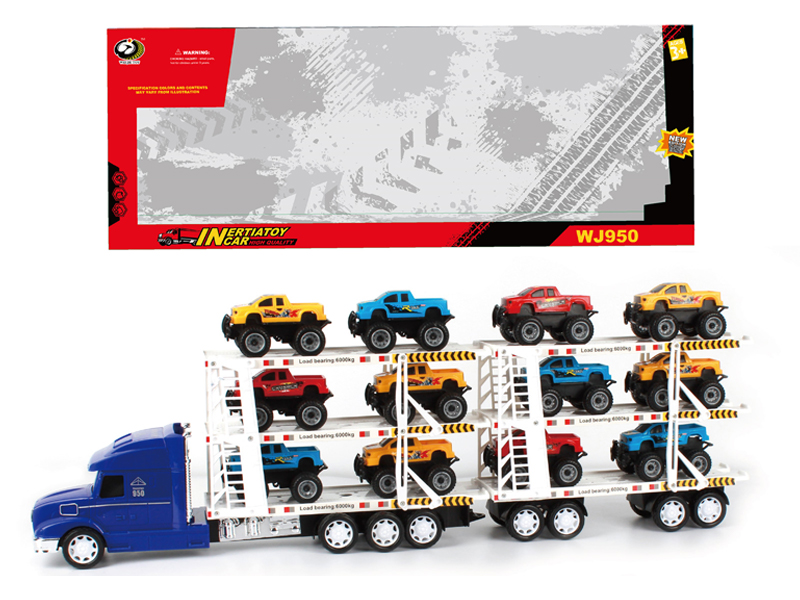 Friction Tractor With 12 Pickup Trucks