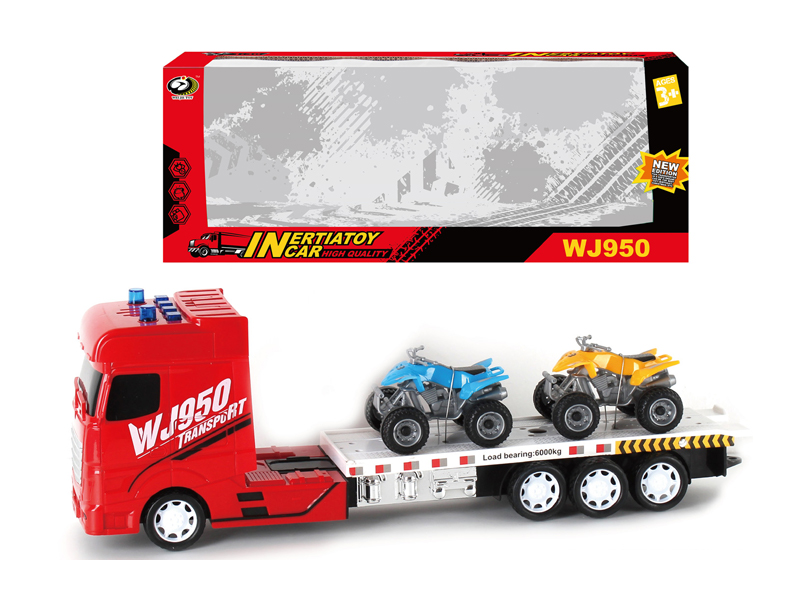 Friction Car With Light Music With 2 Pickup Trucks (Including Electricity)