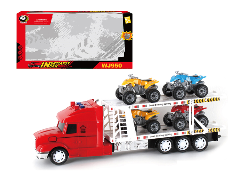 Friction Tractor With 4 Beach Motorcycles