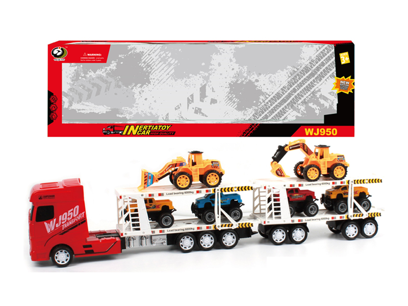 Friction Car With 4 Pickup Trucks+2 Engineering Vehicles