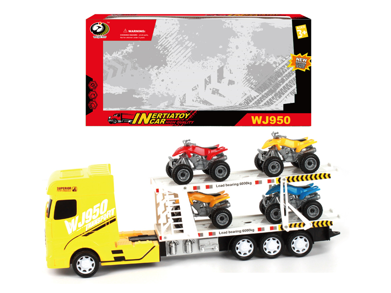 Friction Trailer With 4 Beach Motorcycles