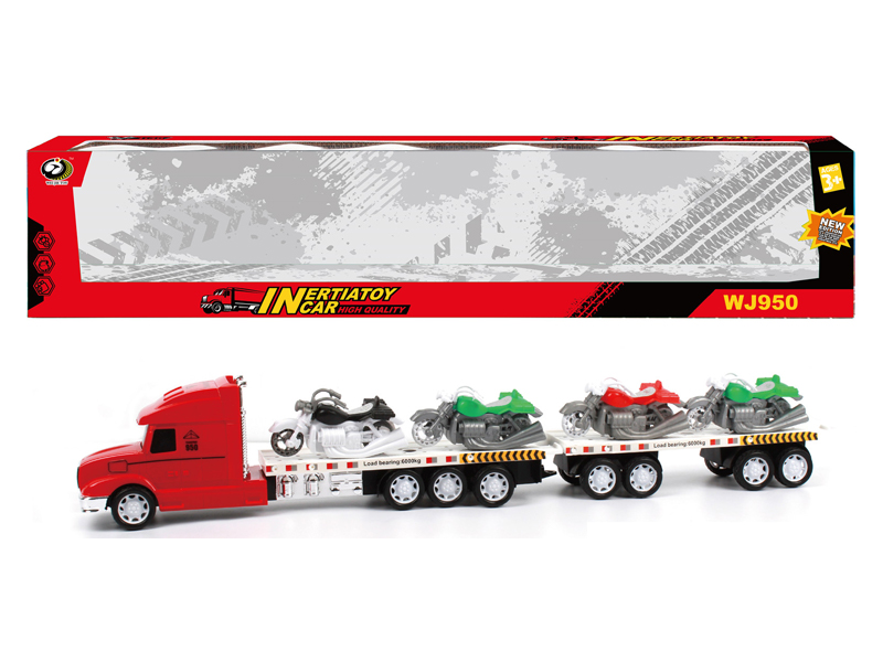 Friction Tractor With 4 Harley Motorcycles