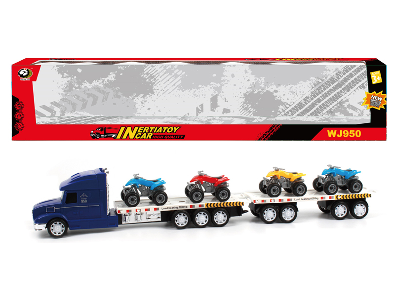 Friction Tractor With 4 Beach Motorcycles