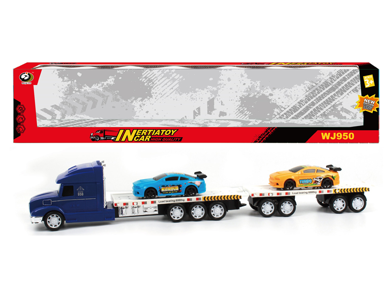 Friction Tractor With 2 Racing Cars