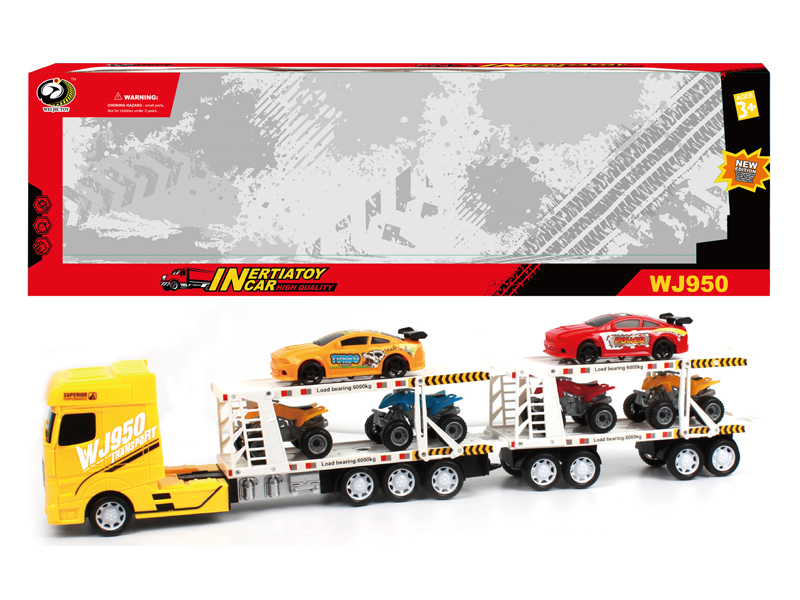 Friction Car With 4 Beach Motorcycles+2 Racing Cars