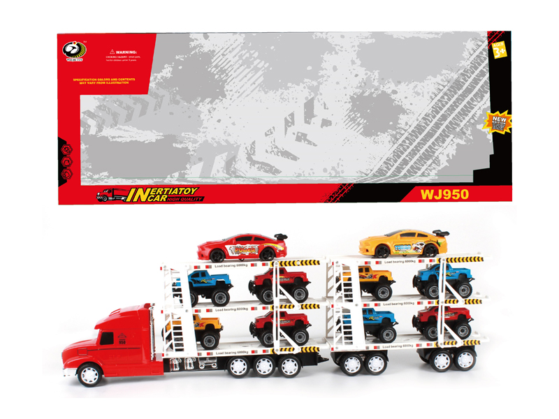 Friction Tractor With 8 Pickups+2 Racing Cars