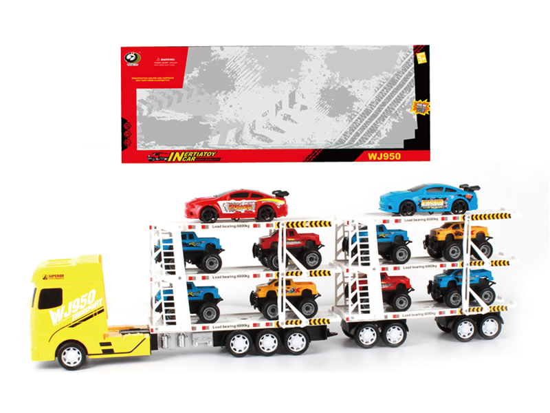 Friction Car With 8 Pickups+2 Racing Cars