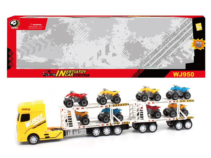 Friction Car With 8 Beach Motorcycles