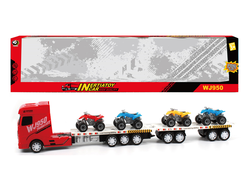 Friction Car With 4 Beach Motorcycles