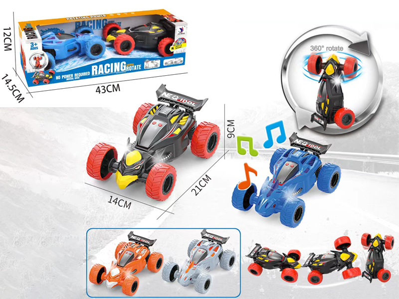 2PCS Friction Swivel Eagle+Shark Stunt Car