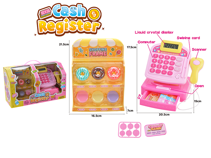 Cash Register With Doughnut Shopping Rack