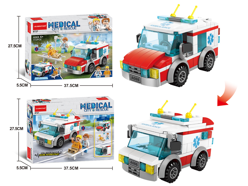 Building Blocks Of Emergency Medical Vehicle 173 Pcs