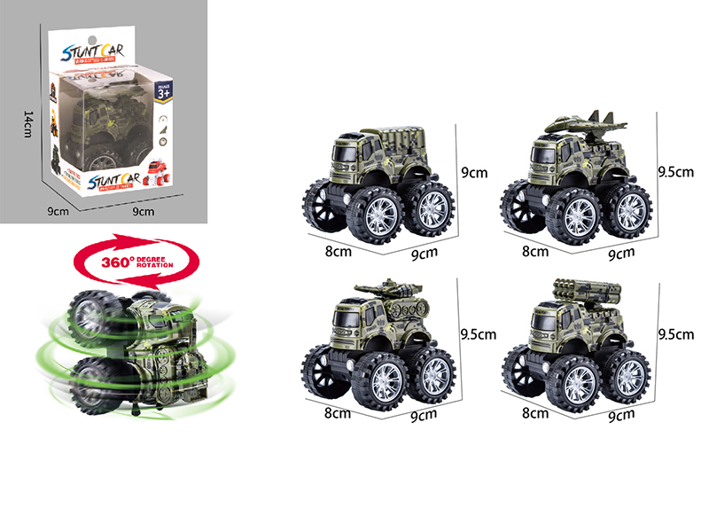 Friction Stunt Military Truck