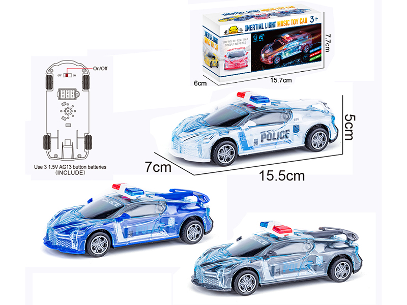 Friction Bugatti Police Car With Lights