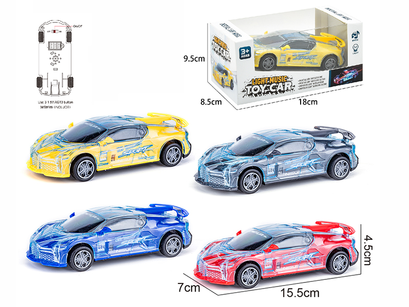 Friction Bugatti Racing Car With Lights