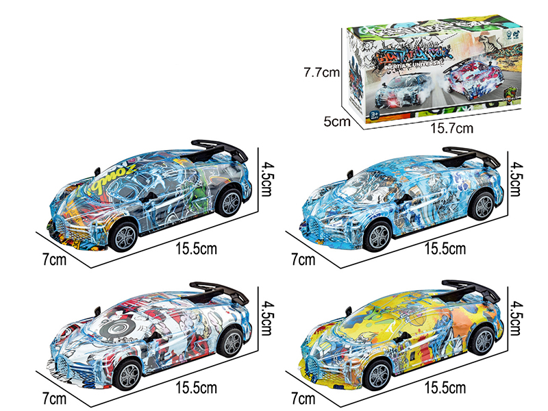 Friction Graffiti Car With Lights And Music(Bugatti)