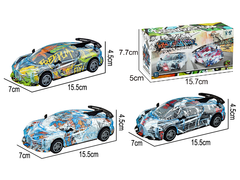 Friction Graffiti Car With Lights And Music(Bugatti)