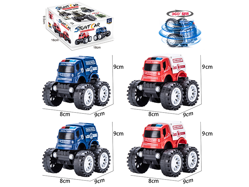 Friction Stunt Rescue Car Set