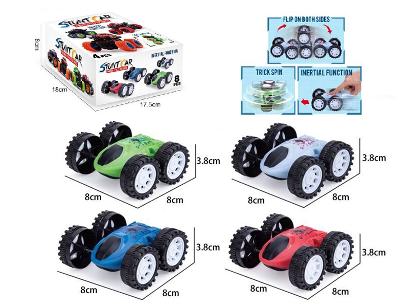 Inertia Stunt Rotating Double-Sided Car