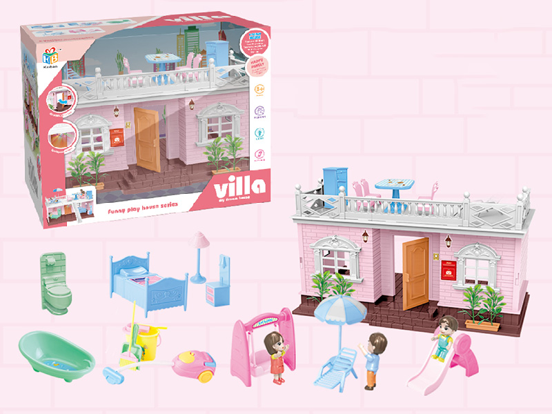 Villa With Colorful Lights, Doll,Furniture