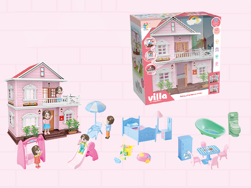 Villa With Colorful Lights, Doll,Furniture