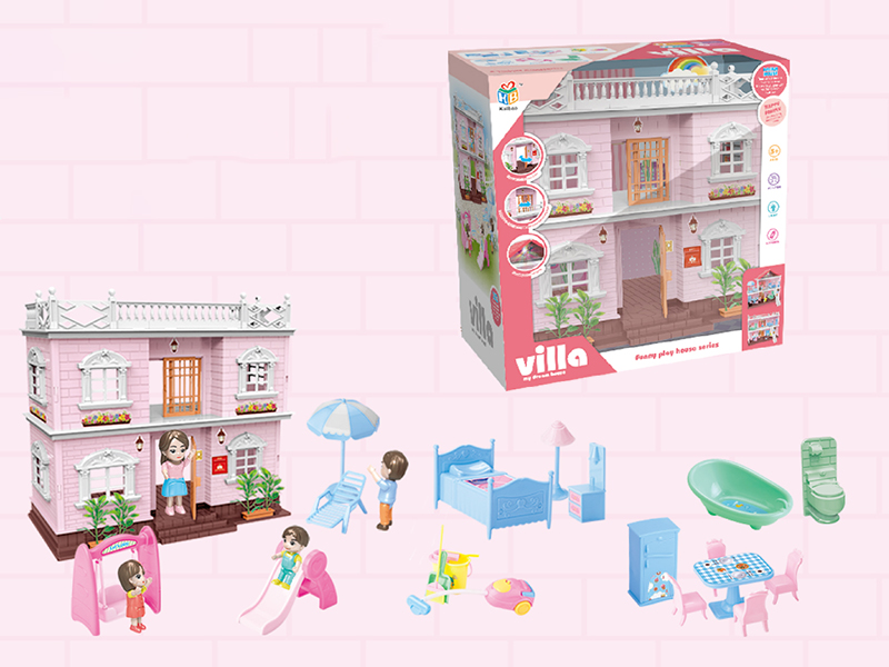 Villa With Colorful Lights, Doll,Furniture