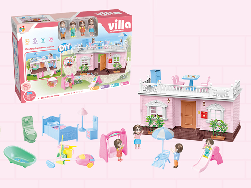 DIY Villa With Colorful Lights, Doll,Furniture