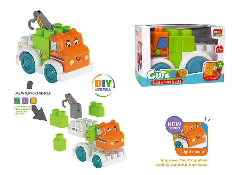 Building Blocks Engineering Truck(Crane)With Light And Music