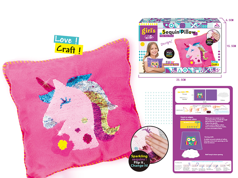 DIY Unicorn Sequin Pillow